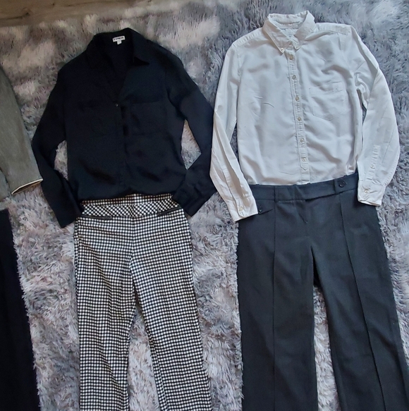 Lot X 6 Office Work Bundle Blazer Jacket Pants Button Up Shirt Blouses Tailored - Picture 7 of 13